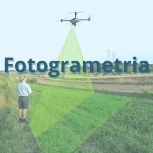 Ilustracja przedstawiająca drona wykonującego nalot fotogrametryczny